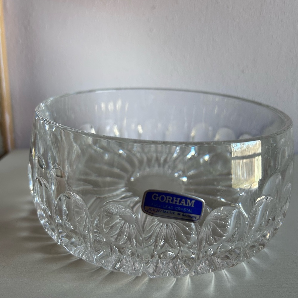 Gorham Clear Cut Lead Crystal Serving Bowl